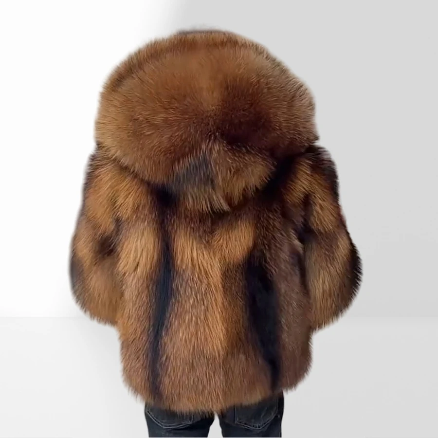 Genuine Raccoon Fur Coat With Hood Men's Winter Jackets Short Full Skin Real Raccoon Fur Jacket High Quality Natural Fur Jacke