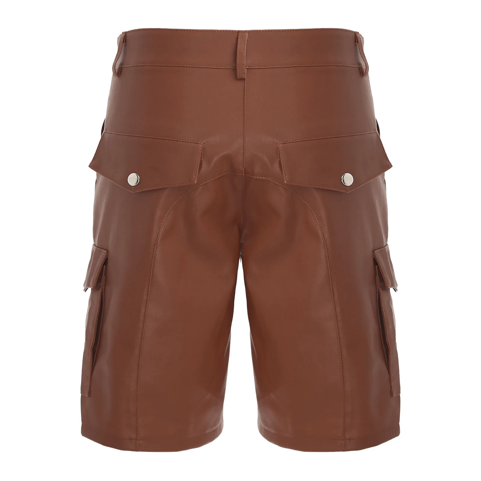 شورت ركوب الخيل الحديث للرجال مصنوع من الجلد الصناعي المتين بجيوب متعددة، مثالي لمغامرات العطلات