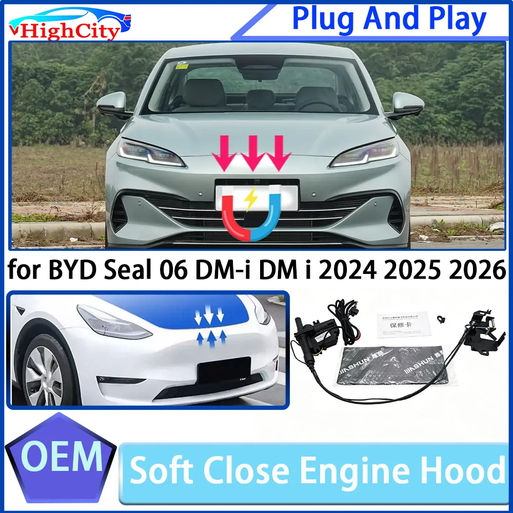 for BYD Seal 06 DM-i DM i 2024 2025 2026 Hood Soft Close Engine Hood Electric Automatic Lock Car Suction Latch Anti-Pinch System