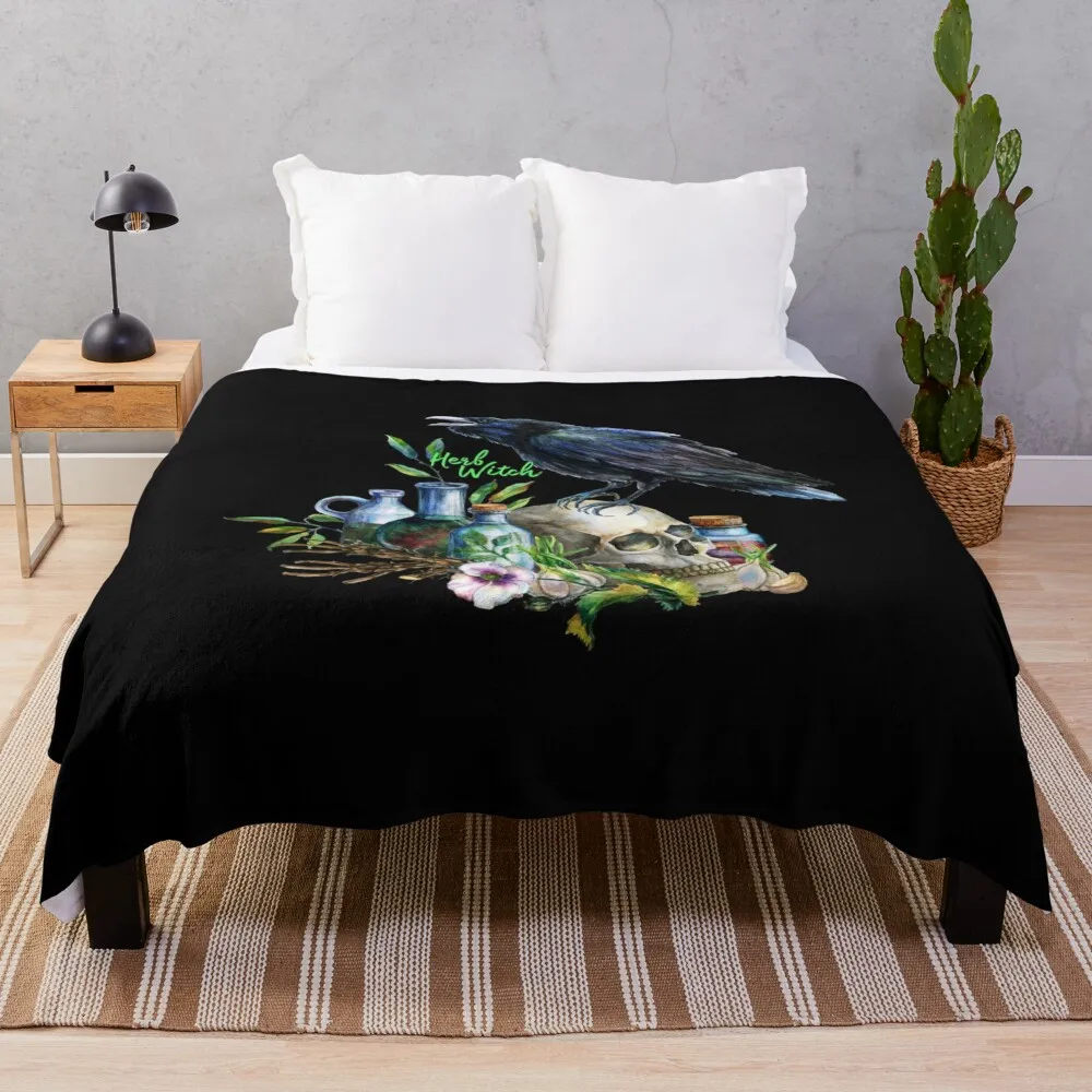 Herb witch Throw Blanket Flannel valentine gift ideas For Sofa Thin Blankets