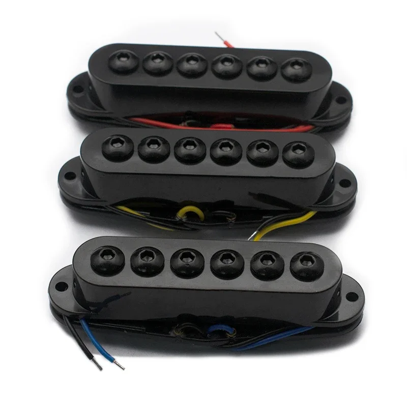 Single Coil Electric Guitar Pickup, Ceremic Magnet, Neck, Middle, Bridge Pickup, White, Black, Ivory, 1 Set