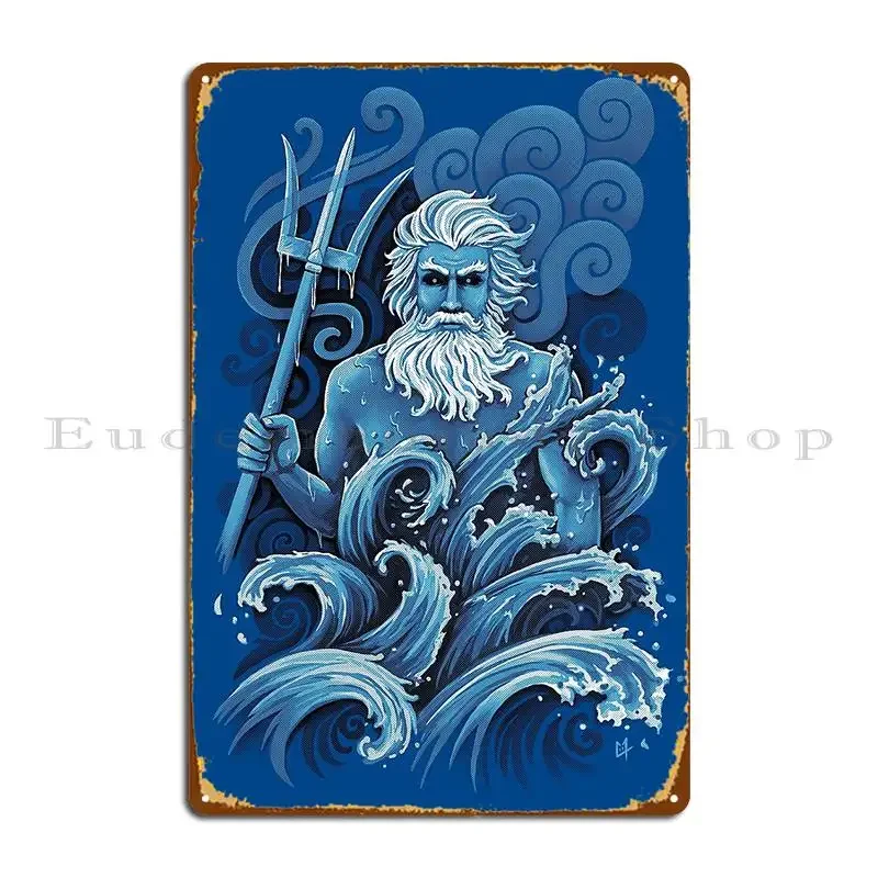 Poseidon Metal Sign Retro Garage Wall Mural Cinema Designer Tin Sign Poster