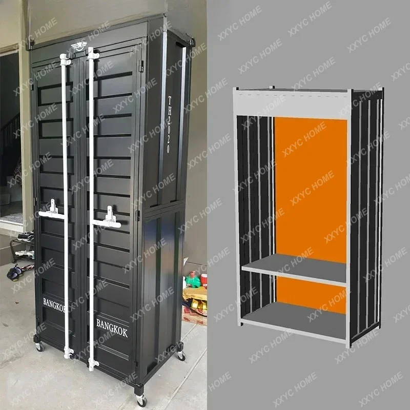 Y Industrial style wardrobe storage, shoe cabinet wrought iron, gym commercial, American style, storage cabinet