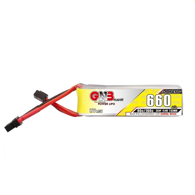 MAX 90C/180C Gaoneng GNB 660mAh 3S 11.4V HV Lipo Battery XT30U-F Plug for FPV Racing Drone 4 Axis UAV RC Quadcopter RC Drone