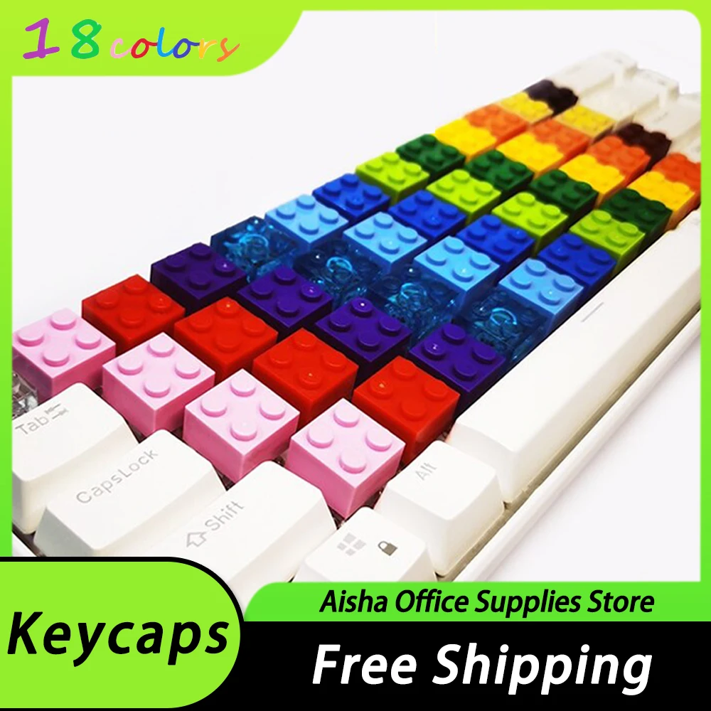 Building Blocks Keycap Set para teclado mecânico, Brinquedos personalizados Tijolos, Decoração Desktop, Acessórios PC