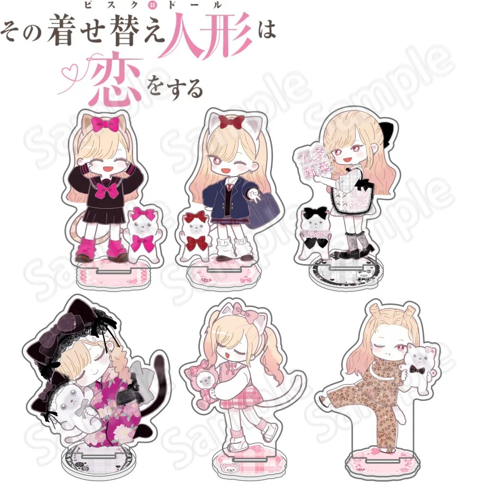 Anime My Dress-Up Darling 10cm Chibi  Acrylic stand Marin Kitagawa Sajuna Inui Shinju Inui Nowa Sugaya Cartoon keychain Cosplay