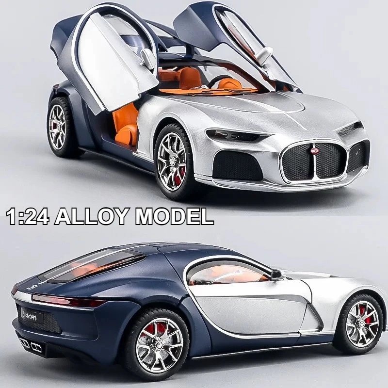 

1:24 Atlantic Sports Car Alloy Model Diecast Metal Racing Car Model Simulation Sound and Light Kids Toy Gift