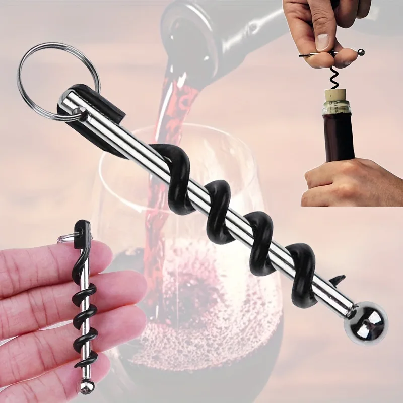 Bottle Opener Outdoor Mini EDC Cork Screw Red Wine Bottle Opener Keyring Tool Multi-functional Camping Survival Equipment Tool