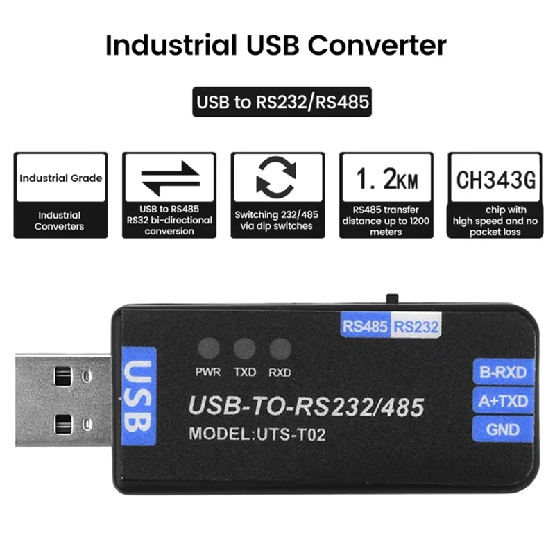 Modulo di comunicazione da USB a RS485/RS232 Modulo di comunicazione convertitore di linea seriale half-duplex bidirezionale