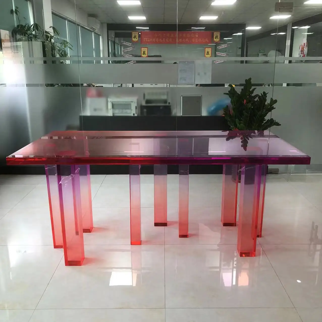 Professional acrylic conference table and rainbow color table