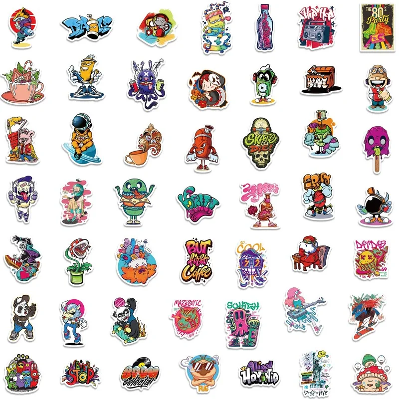 10/25/50pcs Street Graffiti Art Stickers for Skateboard Skate Car Motorcycle Luggage Water Bottle Notebook Laptop Phone Computer