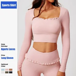 Cloud Hide Pilates Sports Shirt Fitness Long Sleeve Pink Yoga Blouse for Women Gym Top Running T-Shirts Fall Workout Sportswear