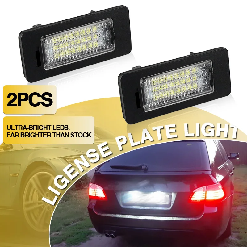 

2 шт. 24 SMD белая автомобильная светодиодная лампа освещения номерного знака для BMW E90 E82 E92 E93 M3 E39 E60 E70 X5 E39 E60 E61 M5 E88 12V Canbus