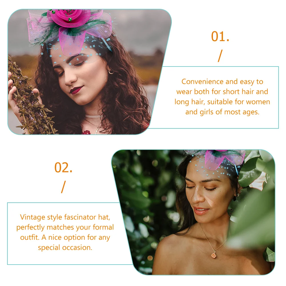 

3pcs Headband Headdress Fascinator Headpiece Hairband Vintage Style Women Bride Tea Party Hats Hair Accessories
