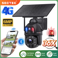 SECTEC 36X Zoom Dual View Solar Battery 4G Solar Outdoor Surveillance Camera PTZ Camera Solar Cameras WIFI