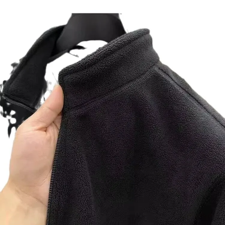 سترة صوفية عصرية للرجال للخريف والشتاء متعددة الاستخدامات من الصوف سترة عصرية فضفاضة ومتينة بياقة واقفة