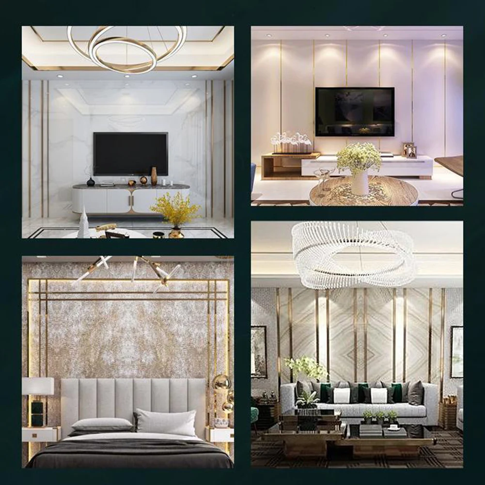 Easy To Install Mirror Wall Stickers Decorative Tape Washable Waterproof 1PCS DIY Decoration Flat Decorative Lines
