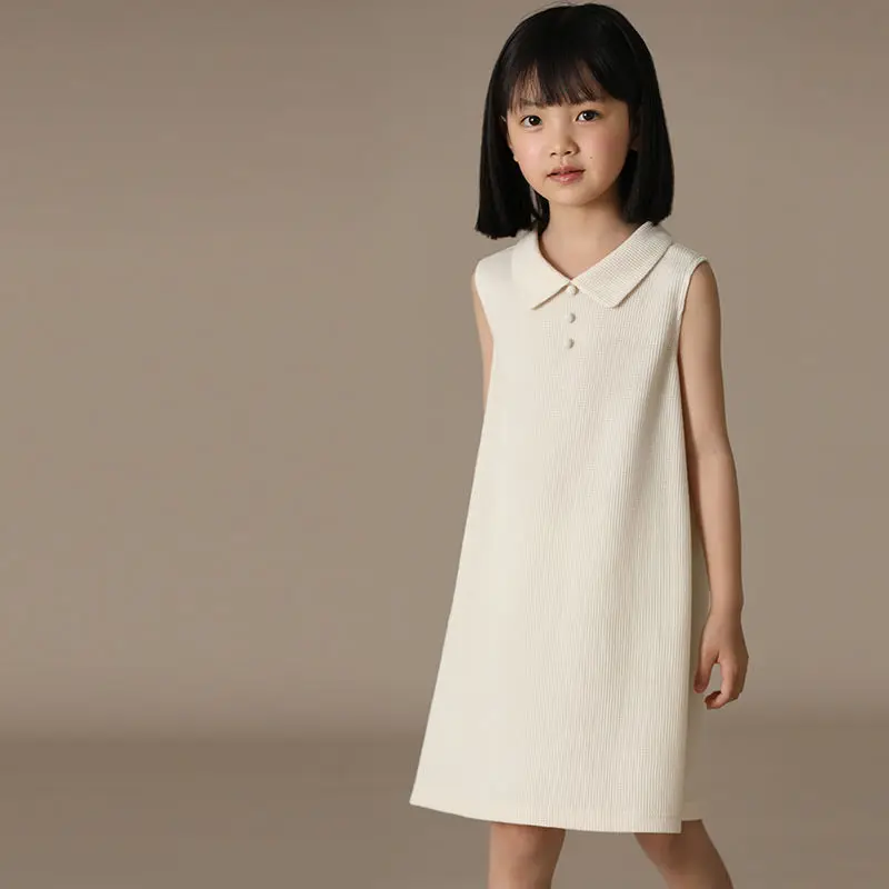 

Korean Style Children Girl Dress 3-11Y Kids Cotton Sleeveless Dresses for Summer Girls Princess Party Dress