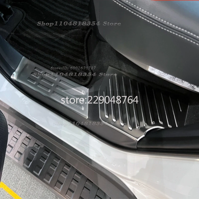 Stainless Steel For Toyota Prado LC250 2024 2025 Car Door Sill Kick Scuff Plate Guard Pedal Protector Trim Cover Styling