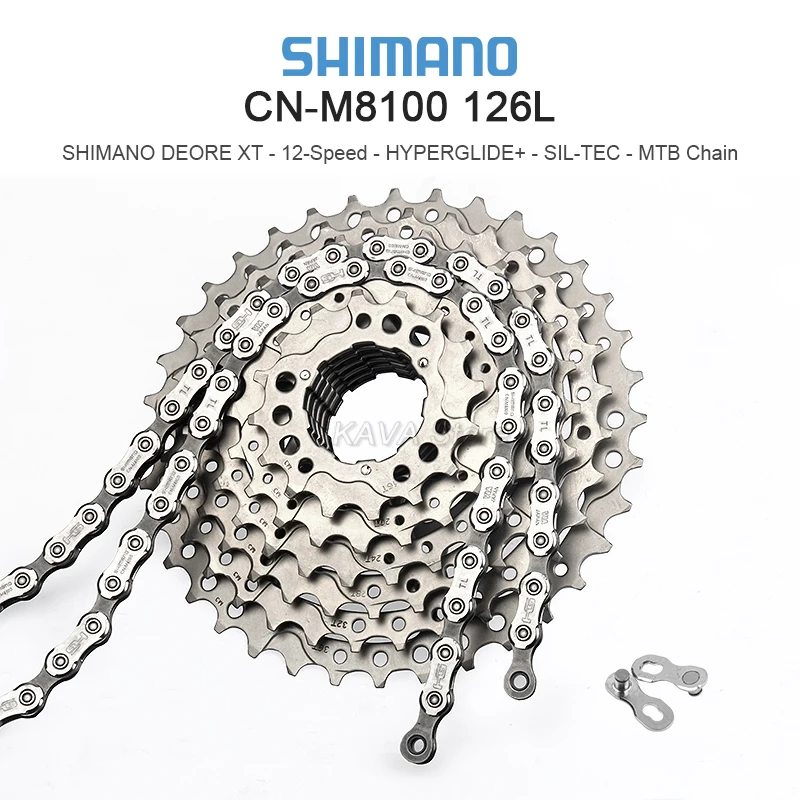 Shimano Deore XT M8100 12 Speed Chain M6100 HG Mountain Bike Chains HG M8100 MTB Curren 12V 120 124 126 Links 12S Bicycle Parts