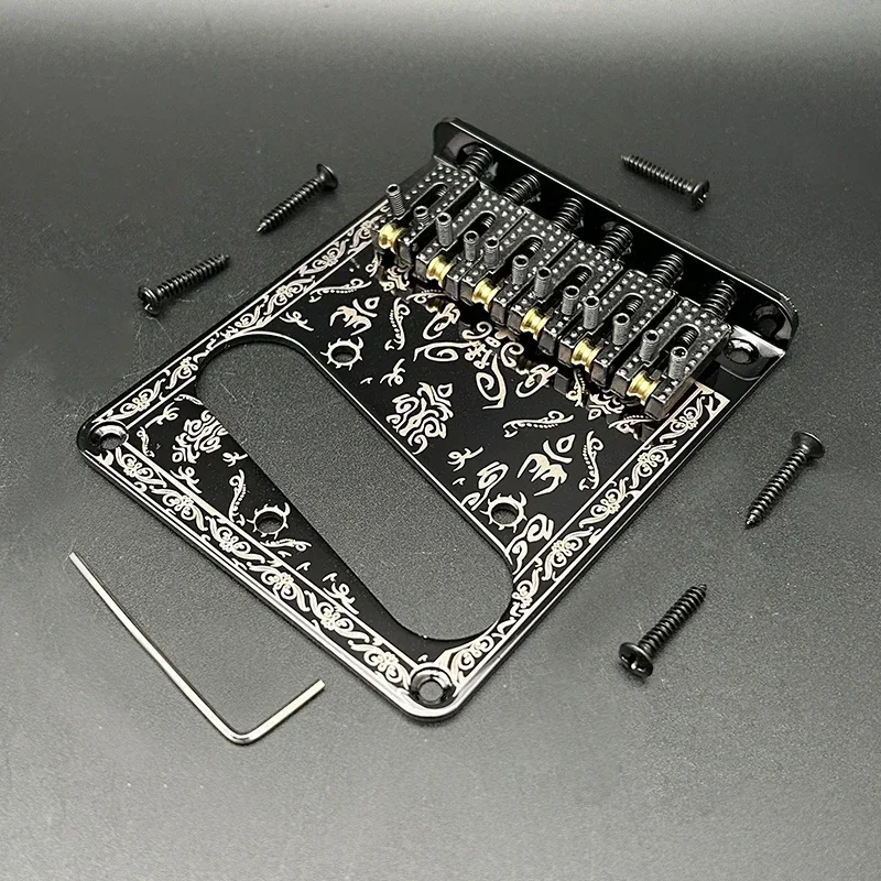 

TL Style Guitar Bridge Roller Saddle and Pattern 98.5x80.5mm-10.8x5 Guitar Parts Black