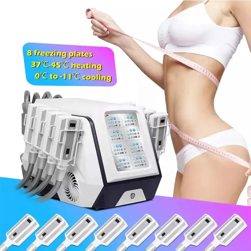 Portable 8 Board Cryo Slimming Ice Sculpture Machine Fat Reduction Cryotherapy Cellulite Removal Body Sculpting Device
