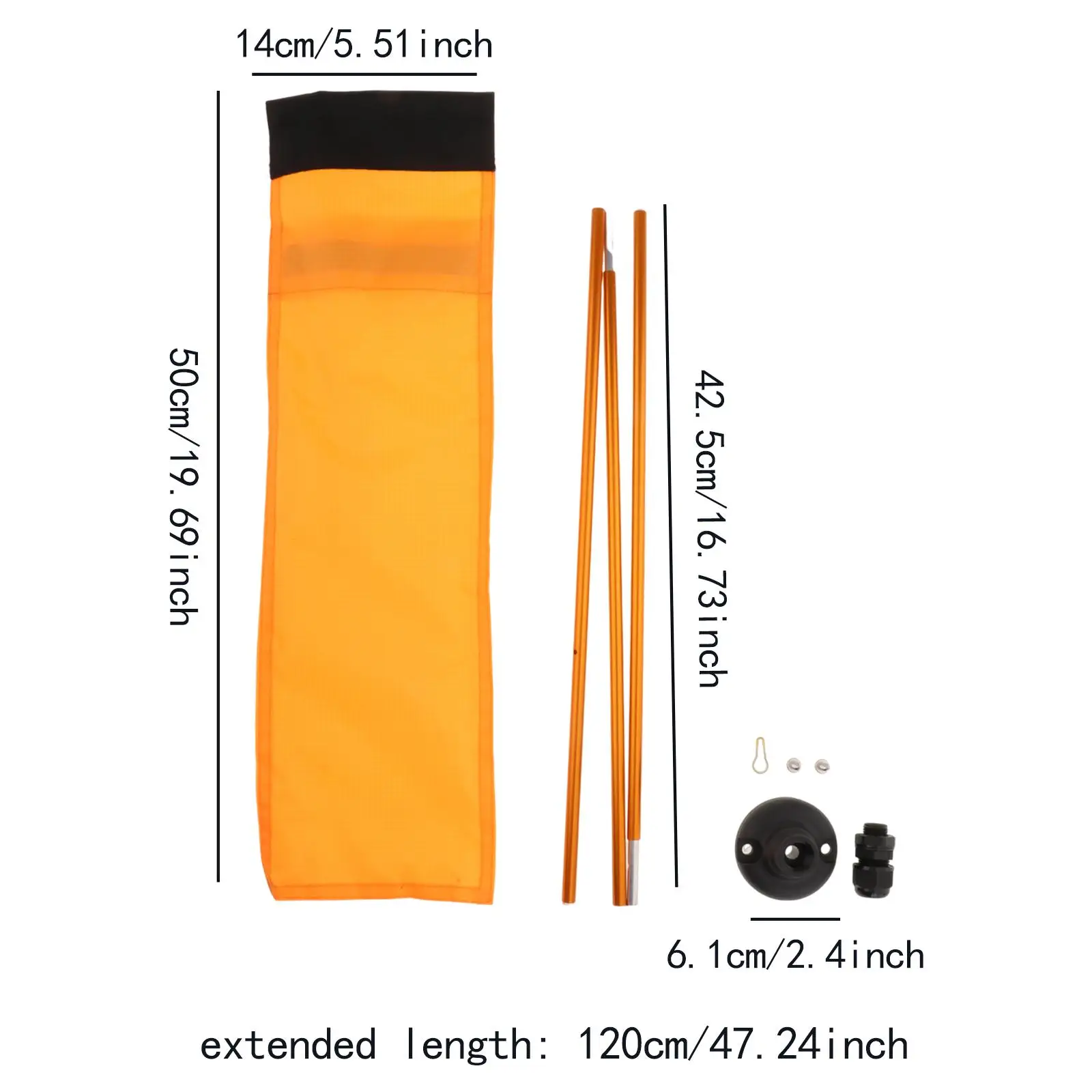 مجموعة قاعدة علم الكاياك لملحقات قوية متعددة الوظائف بعلم يخت بطول 4 أقدام #6