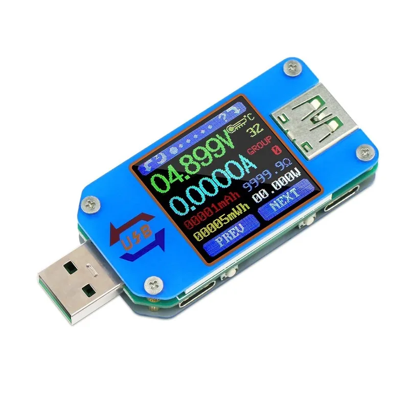 

USB измеритель мощности, DC 4-24V 5A LCD USB A & C дисплей напряжения тока USB тестер мультиметр, тестер скорости зарядных кабелей