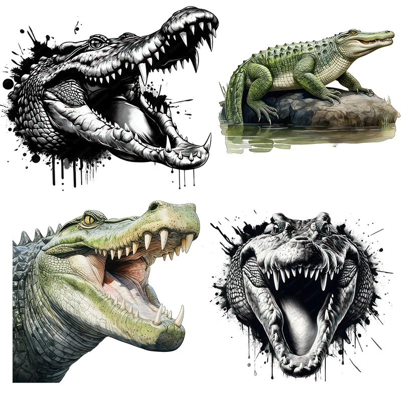 Three Ratels QB84 Watercolor Crocodile Personalized Animal Wall Stickers for Home Decoration Car Body decals