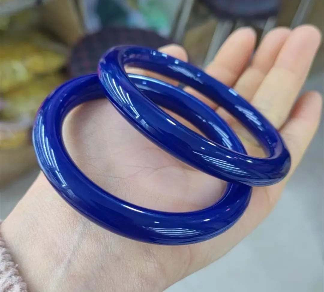 NEW Rare Boutique bracelet Natural Sapphire blue Lucky Agate Bangles Fashion Hand Ring Jewelry Bracelet Accessorie Gift