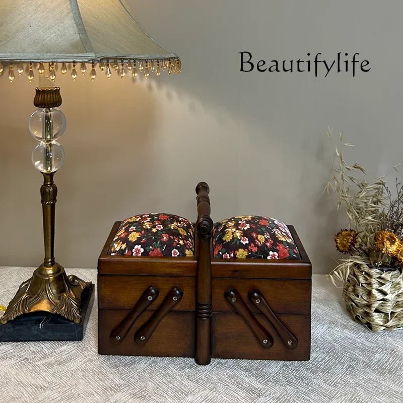 

aQ Medieval jewelry sorting storage box display case decoration desktop storage box household sewing box