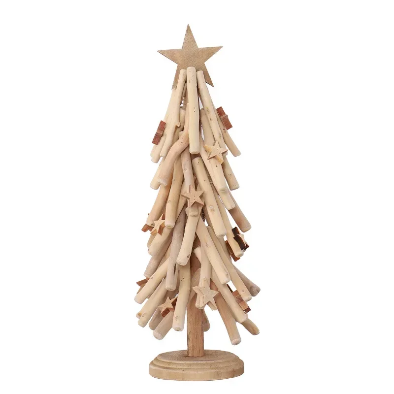 

Log Christmas decorations, home tabletop Christmas trees, small scene decorations