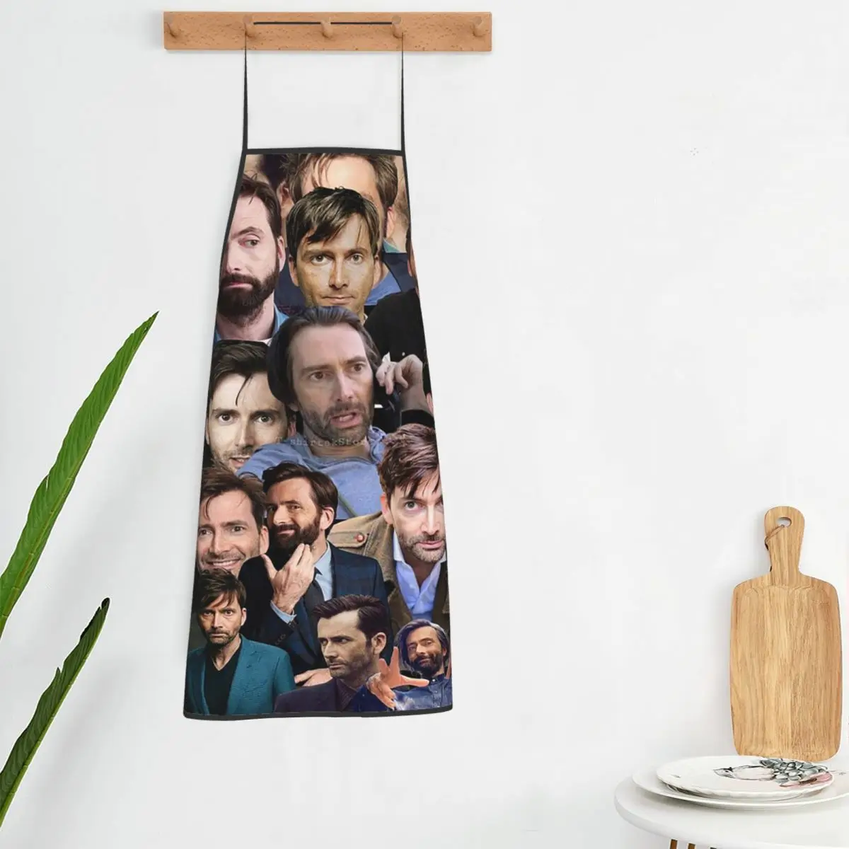 ديفيد تينانت صور مجمعة المئزر الشيف الطبخ الخبز Tablier أكمام مريلة تنظيف المطبخ بينافور للنساء الرجال البستنة #4