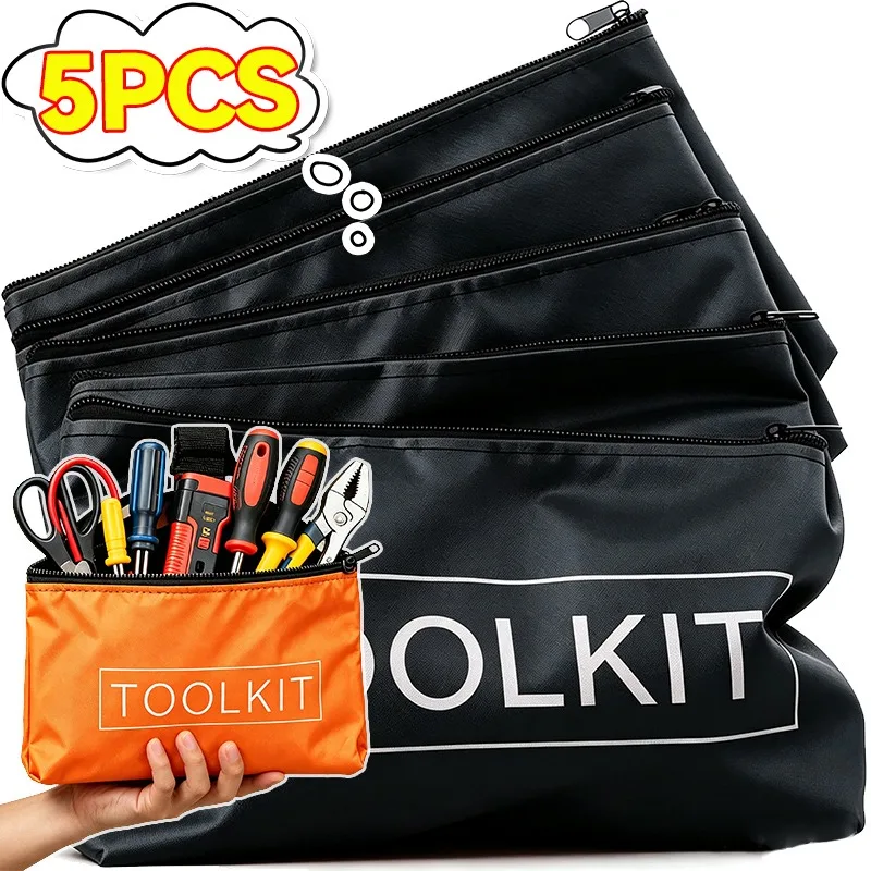 1/5pcs Multi-function Portable Tool Storage Bags Oxford Canvas Zipper Bag High Quality Waterproof Hardware Toolkit Organizer Bag