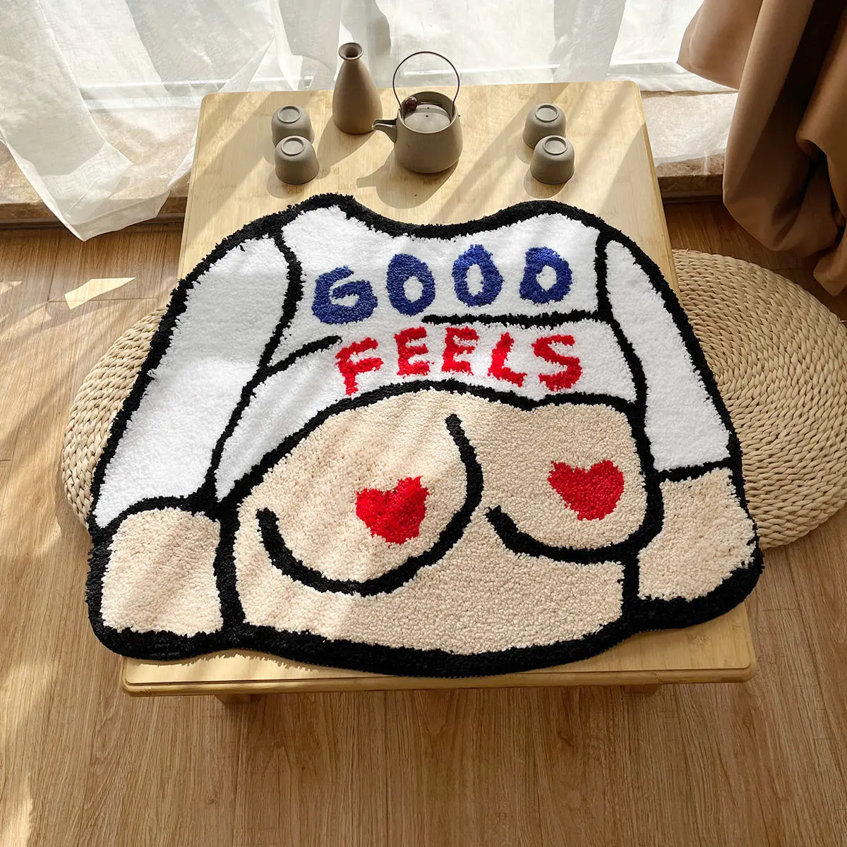 

New Imitation Cashmere Funny Plush Rug Carpet Living Room Rug Cartoon Bath Absorb Water Floor Mats Doormat Non-slip Bathroom Rug