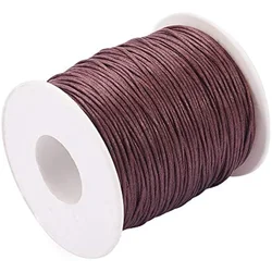 Saddle Brown About 100 Yards Round Waxed Cotton Cord 1mm Macrame Craft DIY Thread Rattail Beading String for Jewelry Making