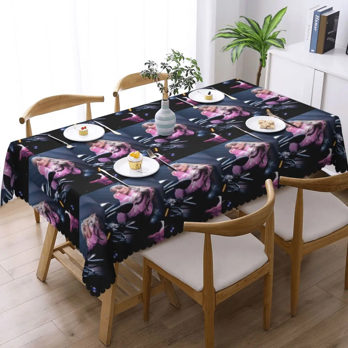 Ayliva Cool Singer Customized Rectangular Tablecloth Oilproof Table Cover for Dining Events Table Cloth
