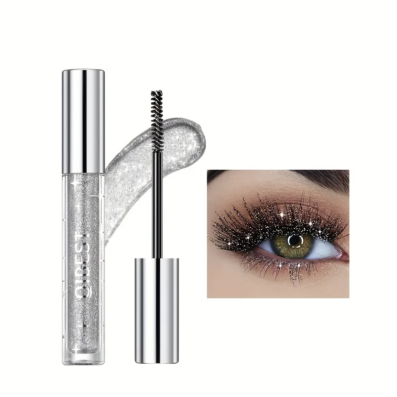 Sparkling Shimmer Mascara With Glitter Snowflake Finish, Waterproof And Smudge-proof Eye Makeup Mascara