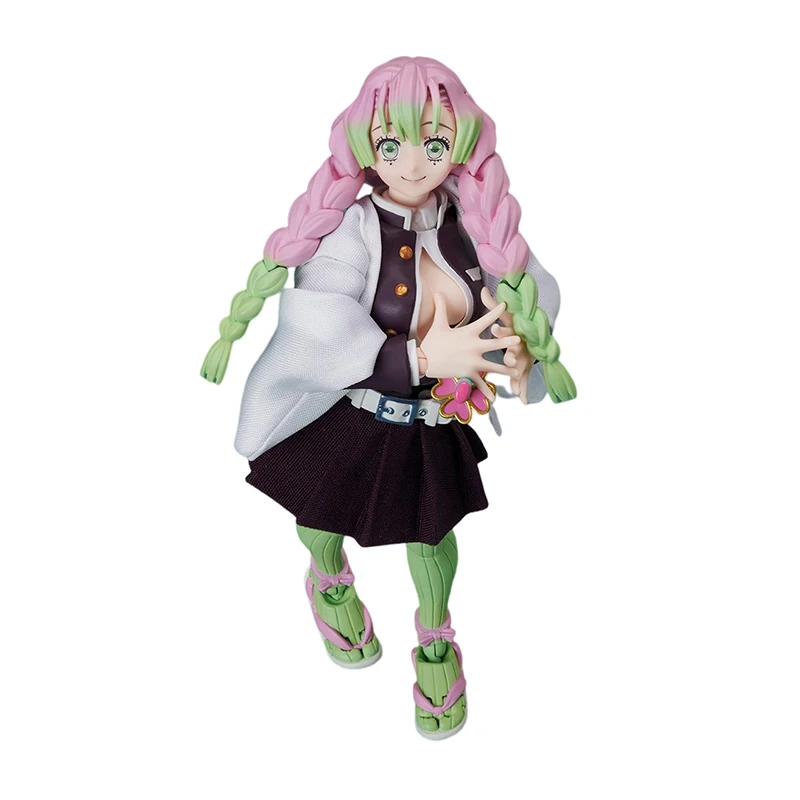 14.5Cm Pvc Aniplex Buzzmod Demon Slayer Kanroji Mitsuri Anime Action Figure Movable Joint Garage Kit Model Doll Gift Toys