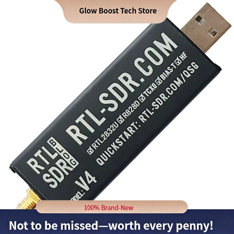 fRTL-SDR Blog RTL SDR V4 R828D RTL2832U 1PPM TCXO SMA RTLSDR Software Defined Radio (nur Dongle)