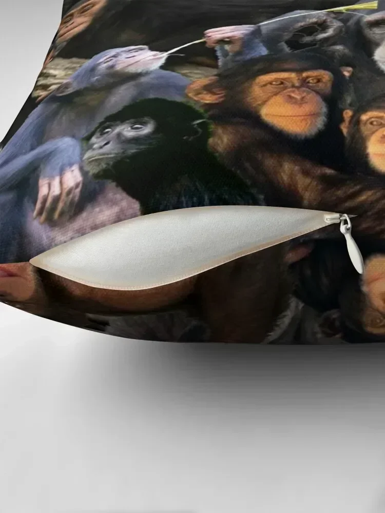 Silly Monkey collage chimpanzees gorilla ape funny chimp zoo Throw Throw Pillow Pillow Decor christmas decorations 2025 pillow