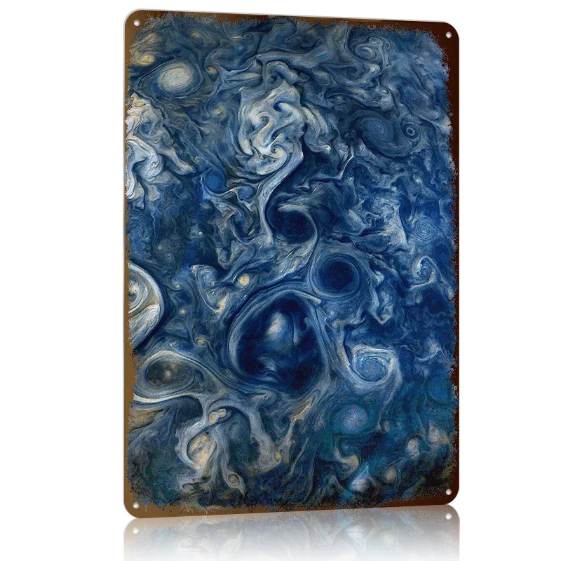Jupiter Blues Space Metal Poster Bar Accessories for Home Decor Custom Aluminum Metal Signs for Wall Art Decoration Room Items
