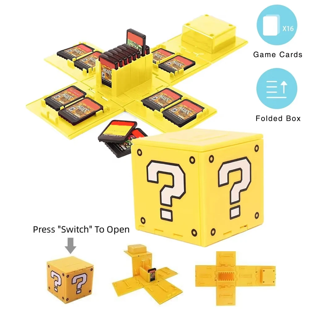 

16 Slots Game Cards Case For Nintendo Switch 1/2/Lite/OLED Portable Storage Box Cartridge Square for Switch Accessories