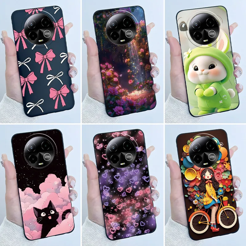 Capa para celular blu bold k50, luxuosa, fofa, amor, coelho, desenho animado, padrão engraçado, capa preta, silicone macio, capa protetora