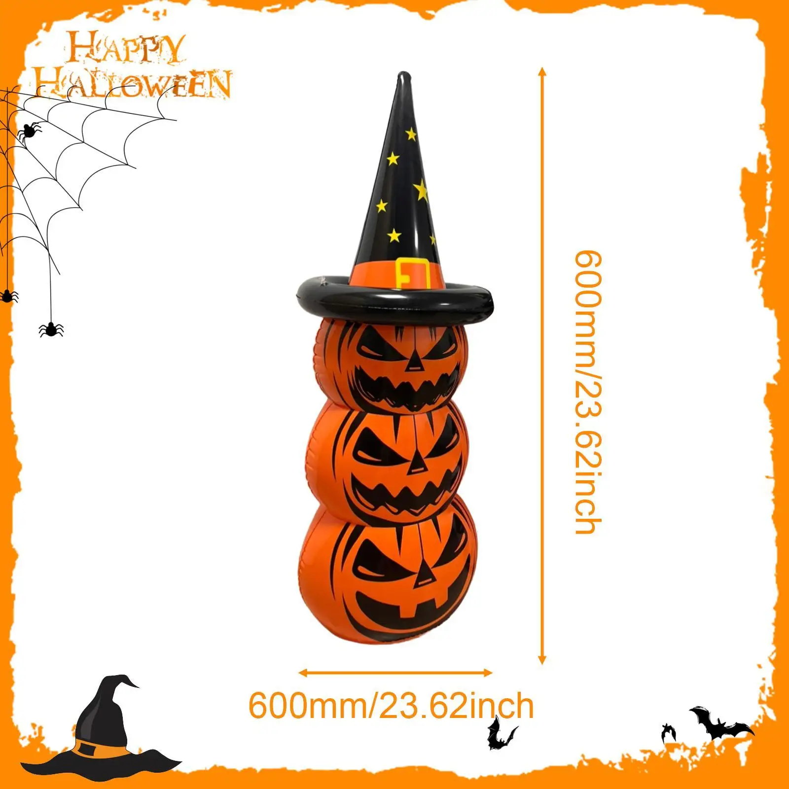 ของตกแต่งฮาโลวีนเป่าลมรูปฟักทองซ้อนกัน ผีฟักทอง สำหรับสวน