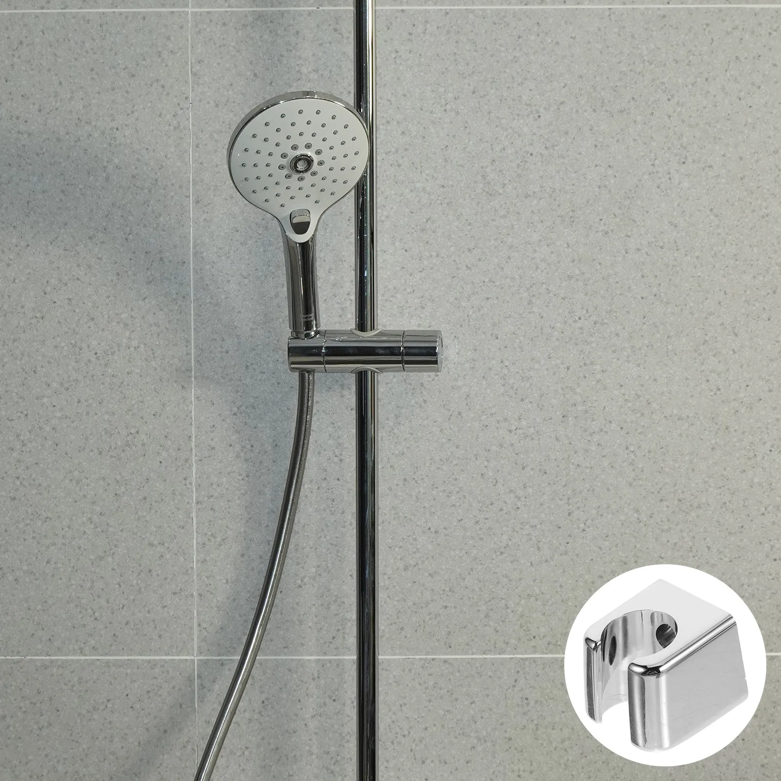 

Wall Shower Head Mount Small Hand Shower Bracket with Anti-Slip Grip Suitable for Standard Nozzles Long-Lasting Bathroom Supply