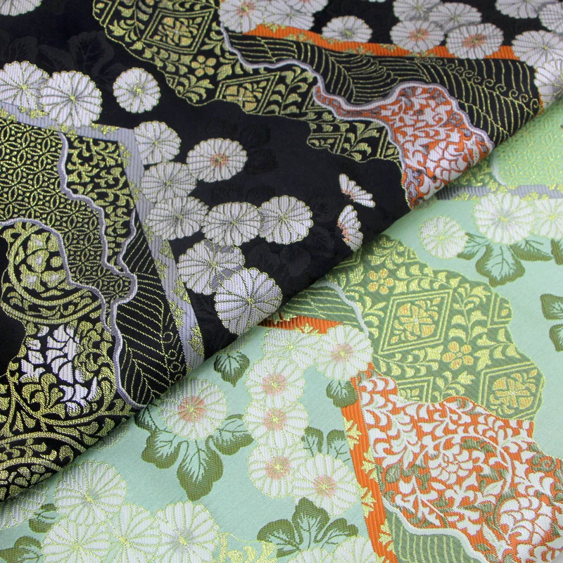 45*145cm Ringelblume Blumen Jacquard Gewebter Satin Nishijin Wie Brokat Stoff Tuch DIY Cheongsam Kleid Rock Clutch Bag Kimono Nähen