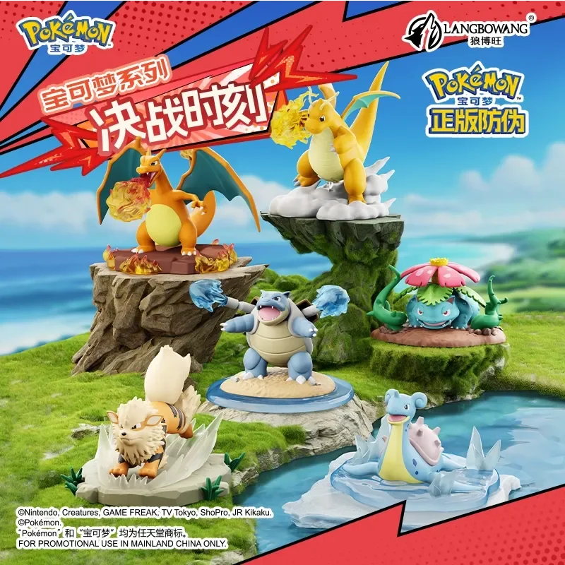 Pokemon rysunek bitwa figurka Charizard Lucario Greninja Dragonite zabawki modele Anime kolekcja dla fanów prezent dekoracja na biurko