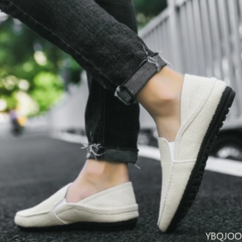 

Men's Spring Summer New Solid Color Casual Breathable Canvas Shoes Outdoor Lightweight Simple Comfortable Low Top Men's Shoes