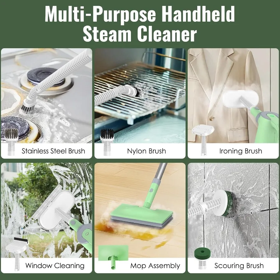 Steam Mop Detachable Handheld Steam Cleaner for Home and Floor Cleaning with 15s Heat-Up 230F Steamer for Deep Cleaning on Hard